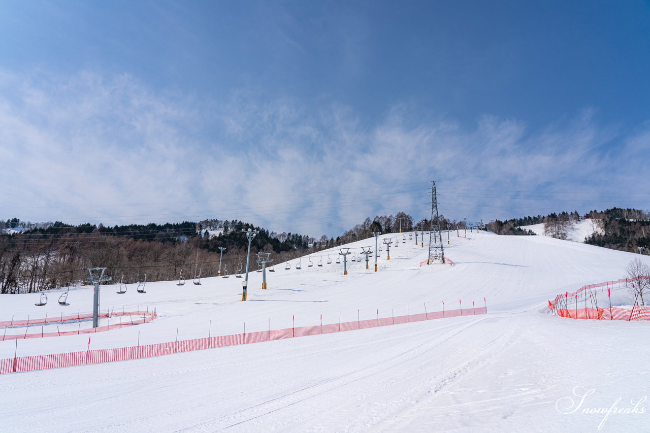 士別市日向スキー場　本当に明日でシーズン終了？！積雪たっぷり春雪セッション(^_-)-☆